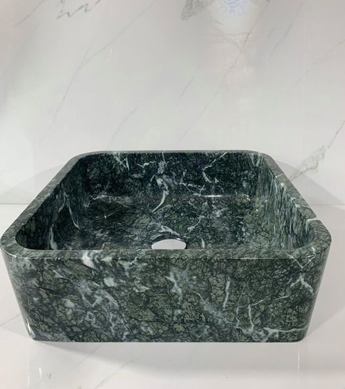 Chậu Lavabo Vuông Mỏng BST52 Eximstone 43cm-18kg