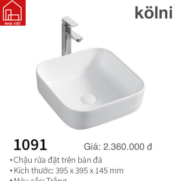 Chậu Rửa Mặt Trên Bàn Đá Kolni 1091