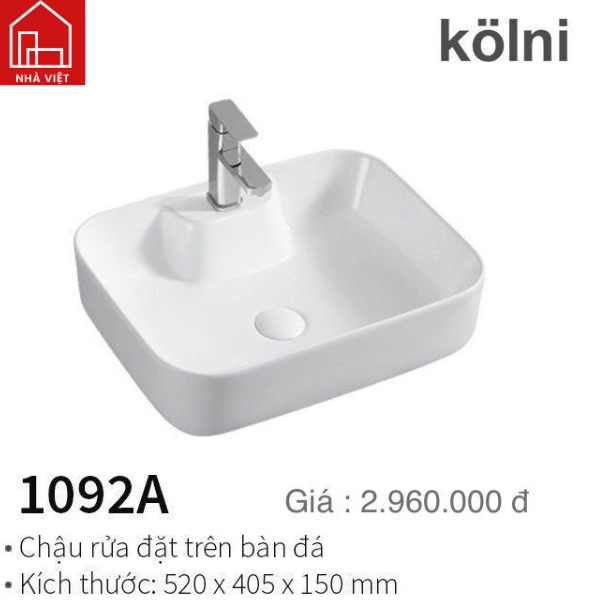 Chậu Rửa Mặt Trên Bàn Đá Kolni 1092A