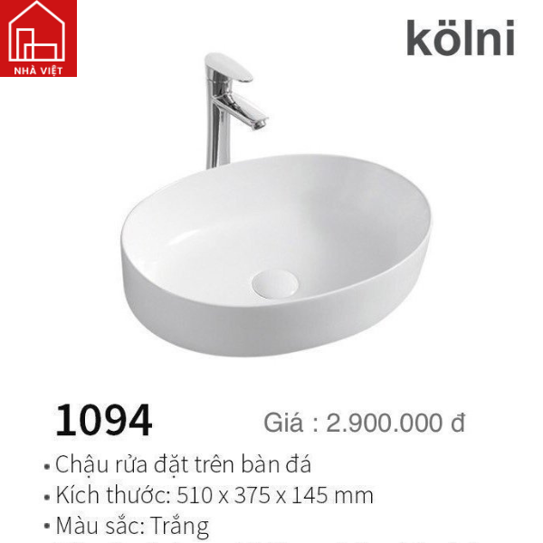 Chậu Rửa Mặt Trên Bàn Đá Kolni 1094