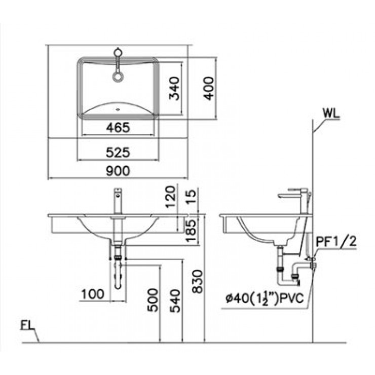 Chậu Rửa Lavabo Âm Bàn Caesar L5125