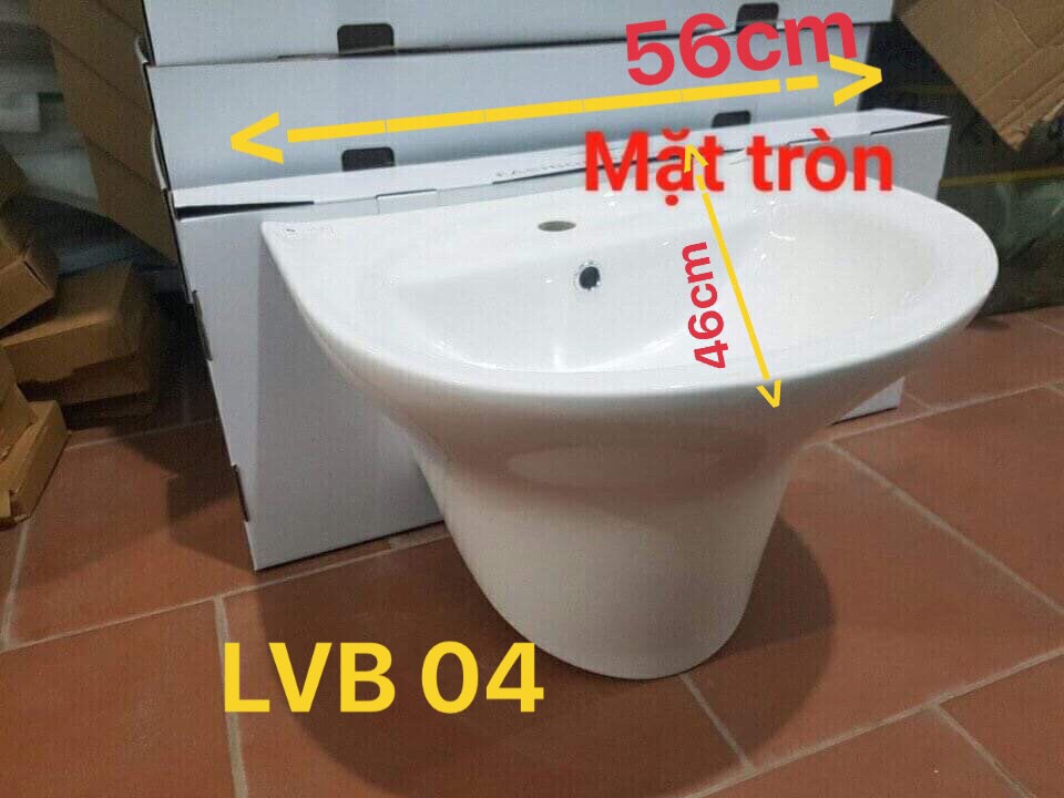 chậu treo tường liền chân tròn LP550