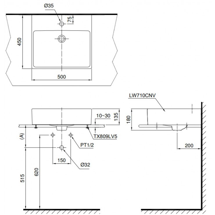Chậu Lavabo TOTO LT710CTR Đặt Bàn