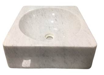 Chậu Lavabo Vuông Dày BST45 Eximstone 43cm-47kg