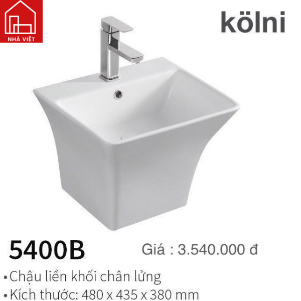 Chậu Liền Khối Chân Lửng Kolni 5400B