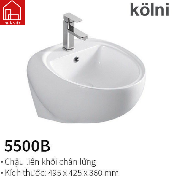 Chậu Liền Khối Chân Lửng Kolni 5500B