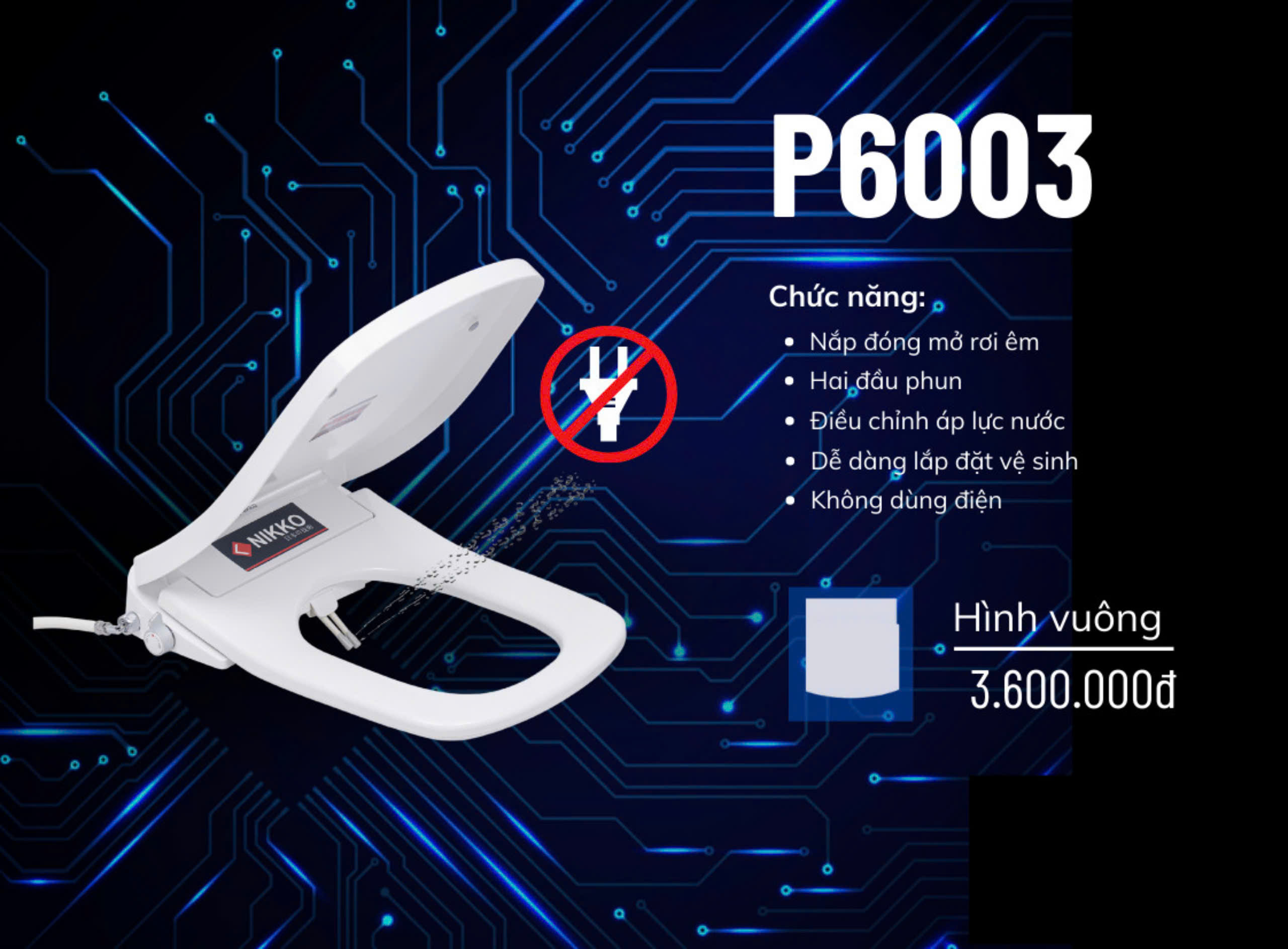 Nắp Rửa Cơ Nikko Mã P6003