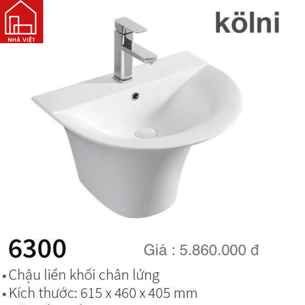 Chậu Liền Khối Chân Lửng Kolni 6300