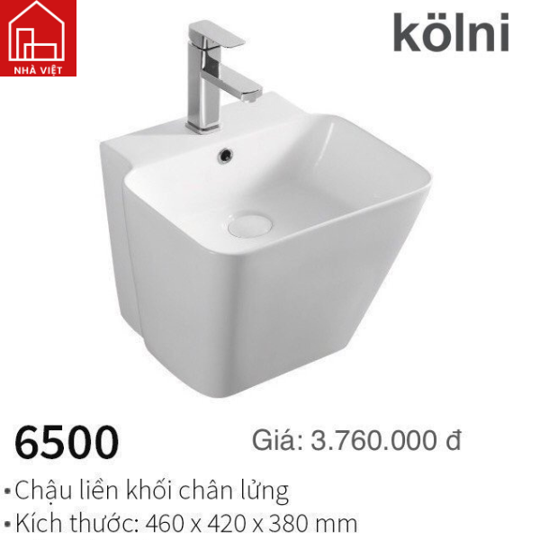 Chậu Liền Khối Chân Lửng Kolni 6500