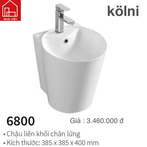 Chậu Liền Khối Chân Lửng Kolni 6800