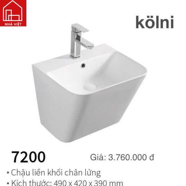 Chậu Liền Khối Chân Lửng Kolni 7200