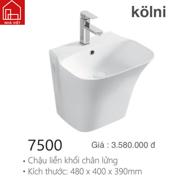 Chậu Liền Khối Chân Lửng Kolni 7500