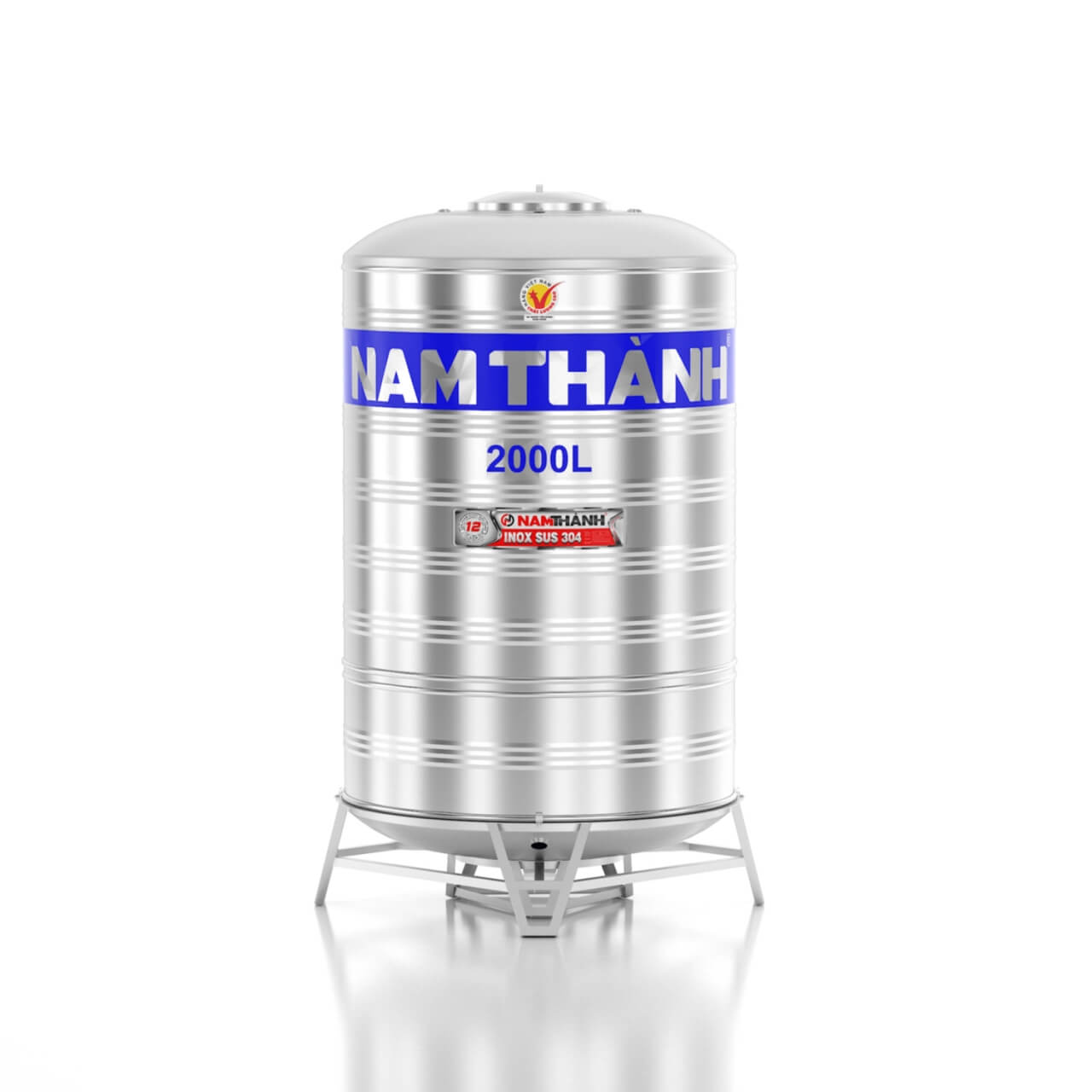 Bồn Nước Inox 2000 Lít Đứng Nam Thành