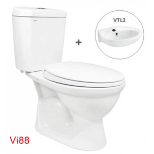 Bàn Cầu 2 Khối Nắp Êm Viglacera Vi88