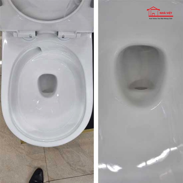 Bồn cầu ROY-2614X-S một khối Xả nhấn tiết kiệm nước, men chống bám bẩn, nắp rơi êm