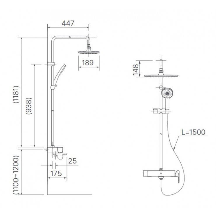 Sen Cây Tắm Đứng Inax BFV-635S Nóng Lạnh