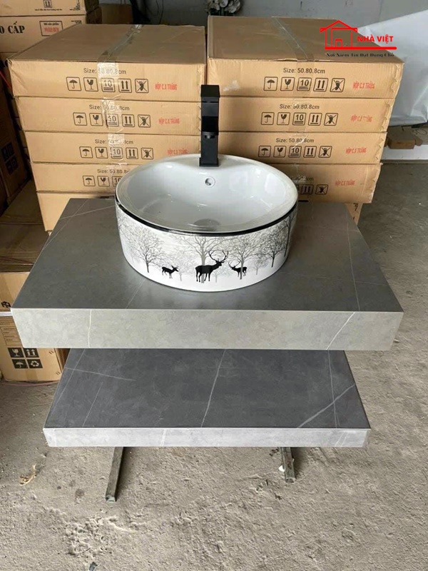 Bộ Bàn Đá 2 Tầng Dương Bàn BD50802 2023