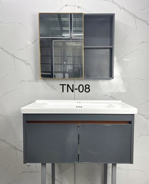Bộ Tủ Chậu Kệ Gương Lavabo Phòng Tắm TN08 ( 80cm )