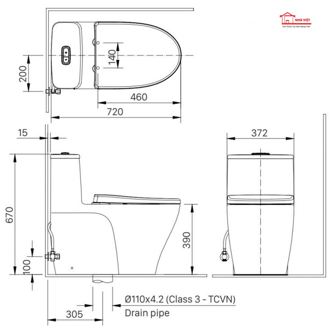 Bàn cầu Inax kết hợp nắp rửa điện tử AC-989+CW-H17VN