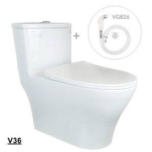 Bàn Cầu Liền 1 Khối Viglacera V36 2023