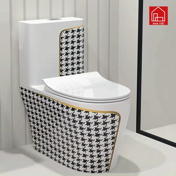 Bệt Bồn Liền Khối Họa Tiết Caro Chỉ Vàng K44 k49