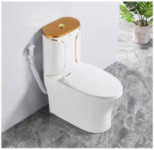 Bồn Cầu Trắng Vàng Kẻ Chỉ Trắng Vàng , Trắng Đen