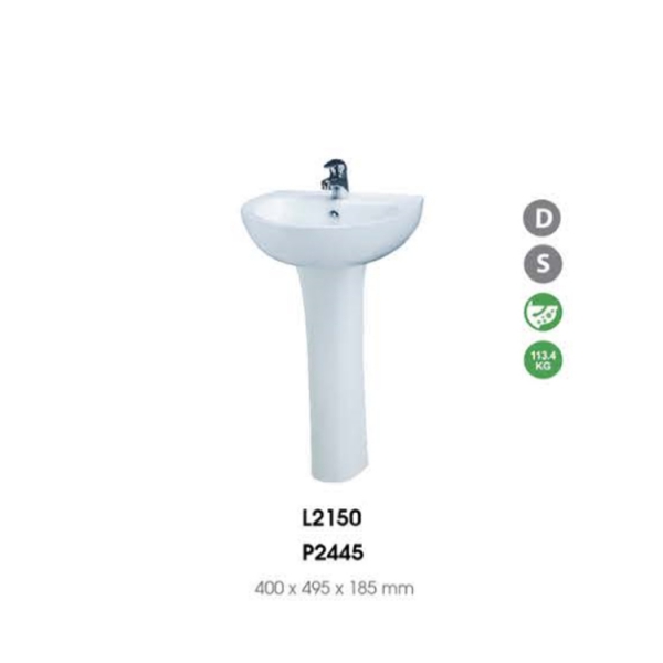 Chậu Rửa Lavabo Treo Tường Caesar L2150+ Chân Treo P2445