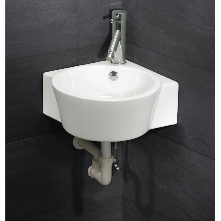 Chậu Rửa Lavabo CAESAR LF5238 Góc Treo Tường