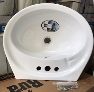 Chậu Rửa Mặt Treo Tường 3 Lỗ Nhỏ Thái Bình D360