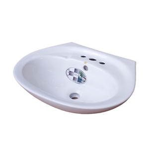Chậu Rửa Mặt Treo Tường 3 Lỗ Thái Bình D500