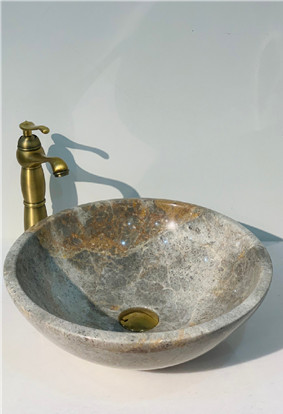 Chậu Đá DK40 42cm-8kg Eximstone Tròn Mỏng Ghi