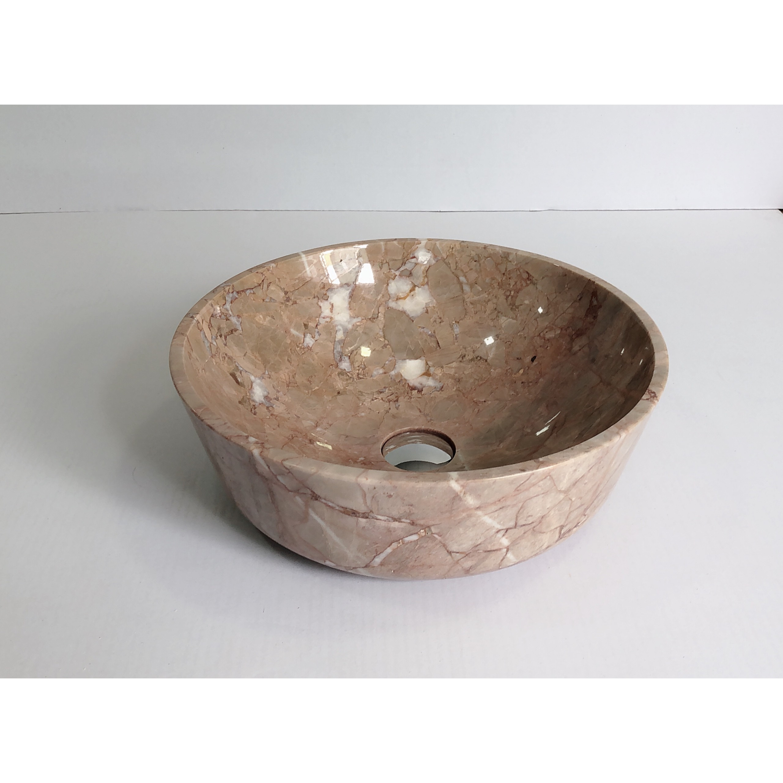 Lavabo Đá Tự Nhiên Tròn Dày BST30 Eximstone 42cm-18kg