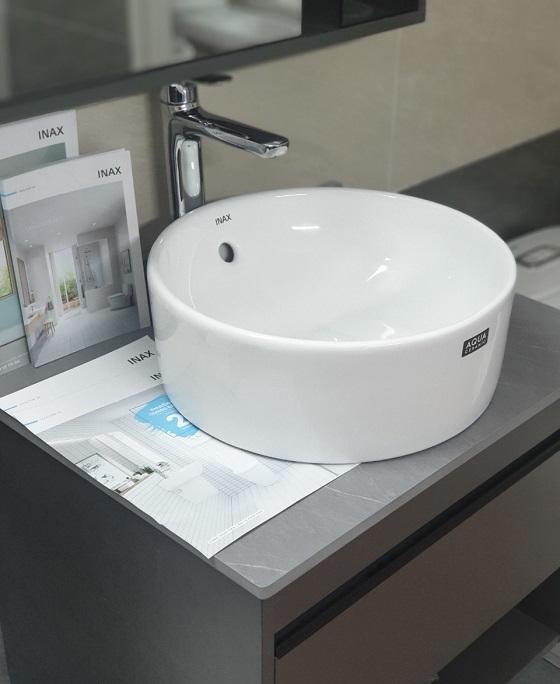 Chậu Rửa Lavabo Inax L-295V Đặt Bàn Tròn