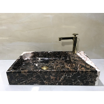 Chậu Lavabo NCN32 Chữ Nhật Khoét Lỗ Xifon Góc Eximstone 61CM-35KG