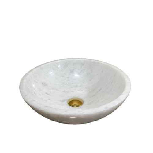 Chậu Đá BST33 42cm-8kg Eximstone Tròn Mỏng Trắng