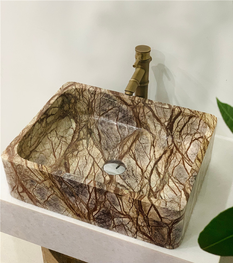 Chậu Lavabo Vuông Mỏng RVM45 Eximstone 43cm-18kg
