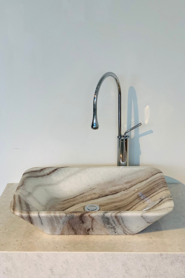 Chậu Lavabo CNV12 Chữ Nhật Vát Cạnh Eximstone 58CM-22KG