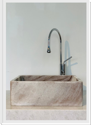 Chậu Lavabo Vuông Mỏng TVM12 Eximstone 43cm-18kg