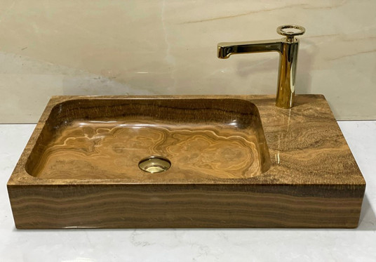 Chậu Lavabo VCN57 Chữ Nhật Khoét Lỗ Xifon Góc Eximstone 61CM-35KG