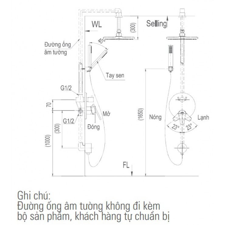 Sen Tắm Âm Tường Inax BFV-71SEC Nóng Lạnh ( bỏ mẫu)