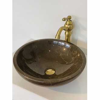 Chậu Đá BST29 42cm-8kg Eximstone Tròn Mỏng Nâu Iran