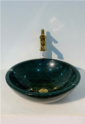 Chậu Đá 35cm- 8kg Lavabo Eximstone Tròn Mỏng Đen