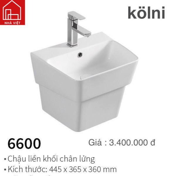 Chậu Liền Khối Chân Lửng Kolni 6600