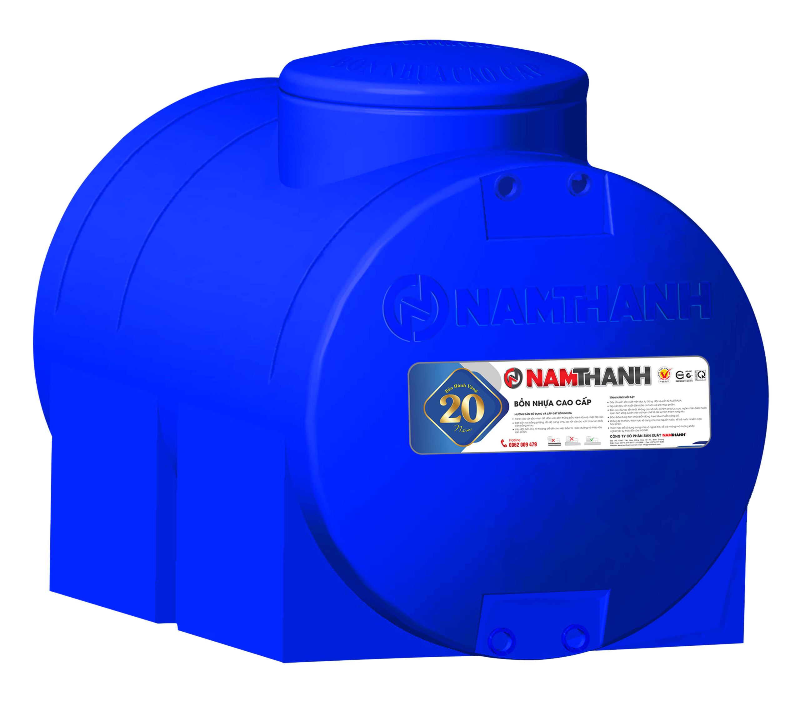 Bồn Nước Nhựa Tiêu Chuẩn 300 Lít Nằm Nam Thành