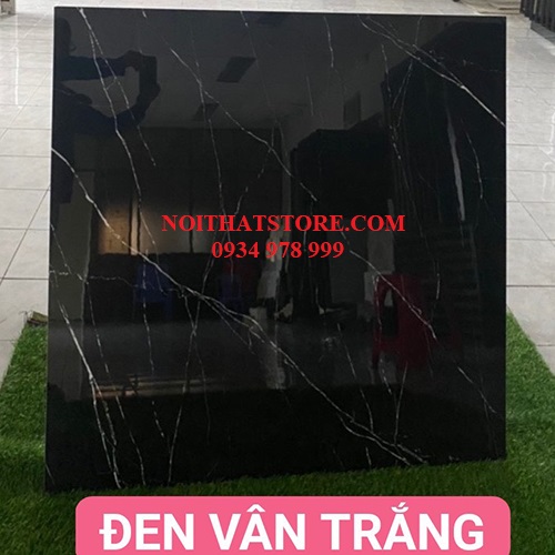 Gạch lát nền Trung Quốc 100×100 đen vân trắng