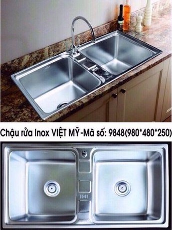 Chậu rửa chén Inox Việt Mỹ 9848