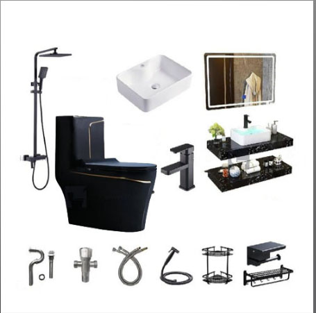 Combo bộ nhà tắm cao cấp màu đen 059