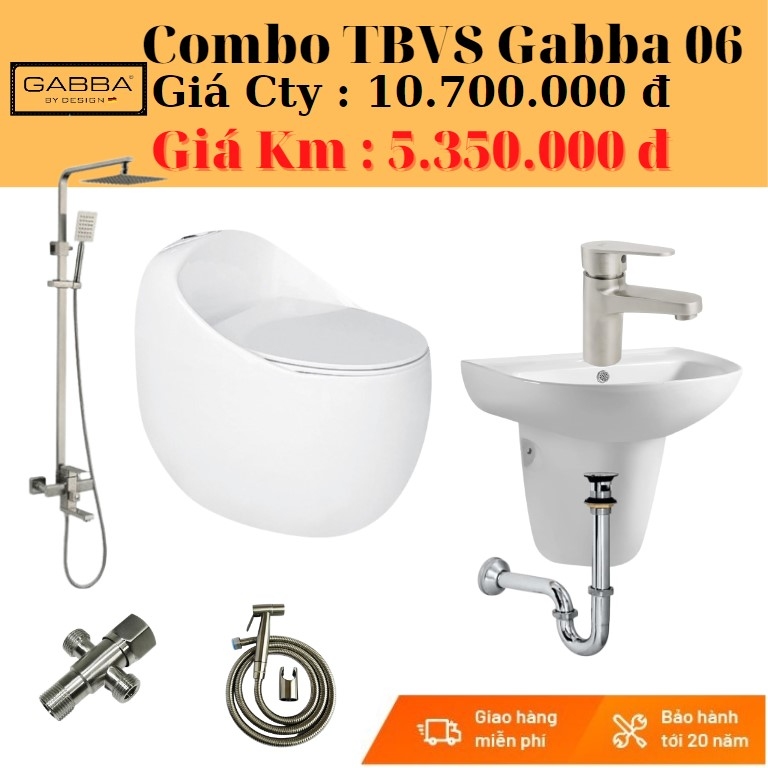 Combo bộ nhà tắm giá rẻ Gabba 06