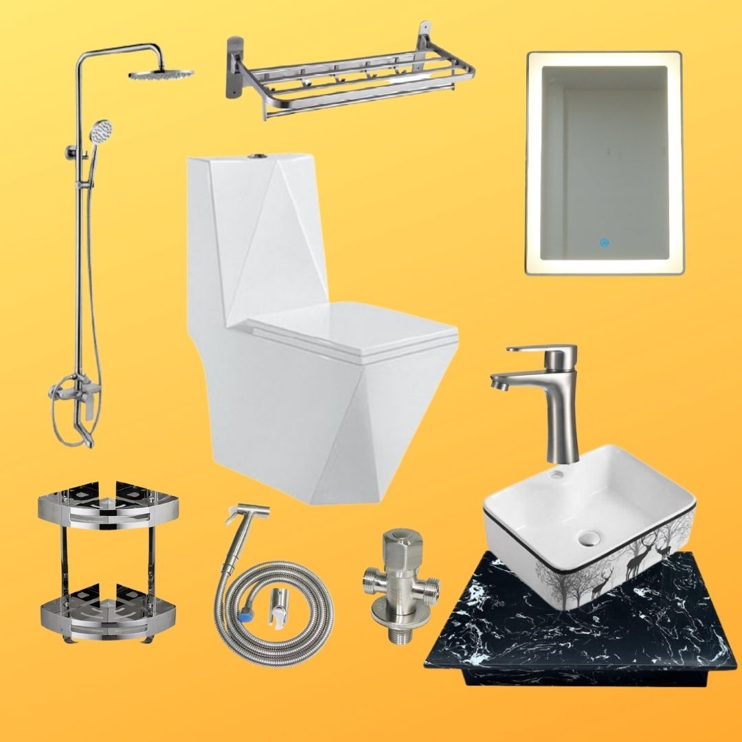 Combo bộ nhà tắm Luxury 24 cầu khối kim cương