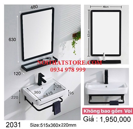 Combo kệ lavabo gương giá rẻ 2031